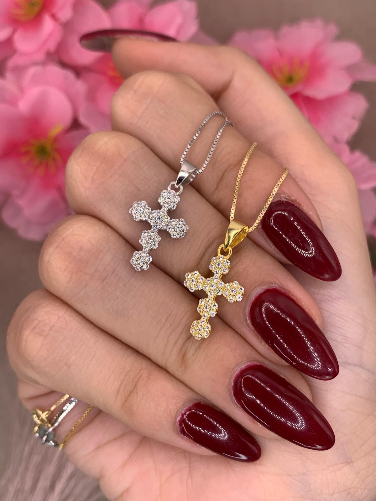 Collana croce magic flower