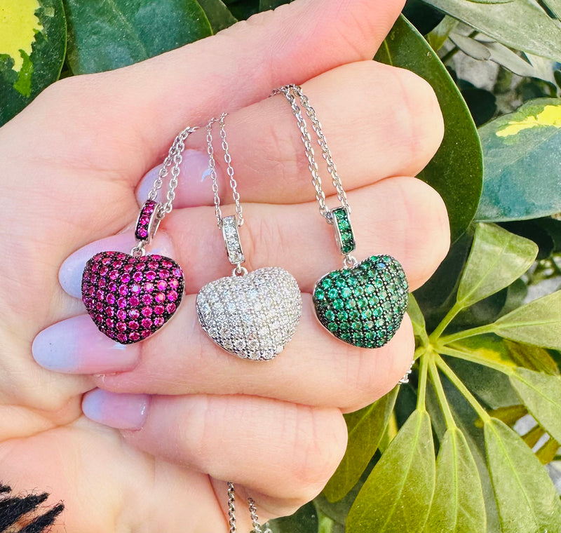 Collana cuore zirconato