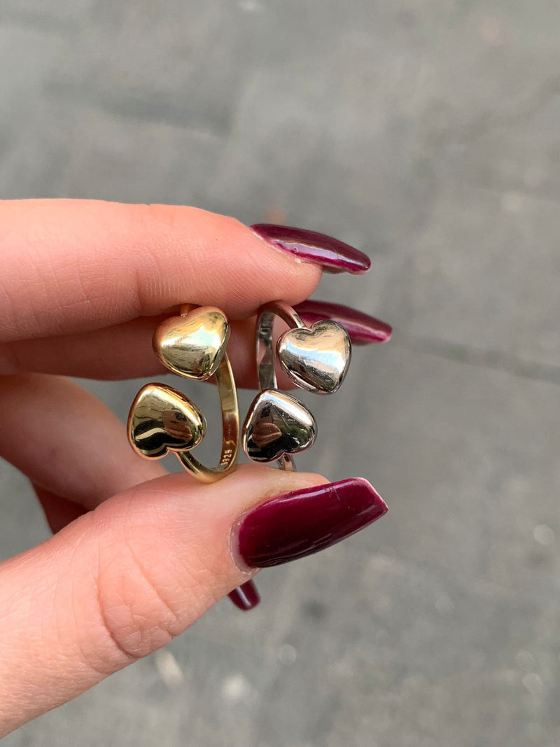 Anello heart incrocio
