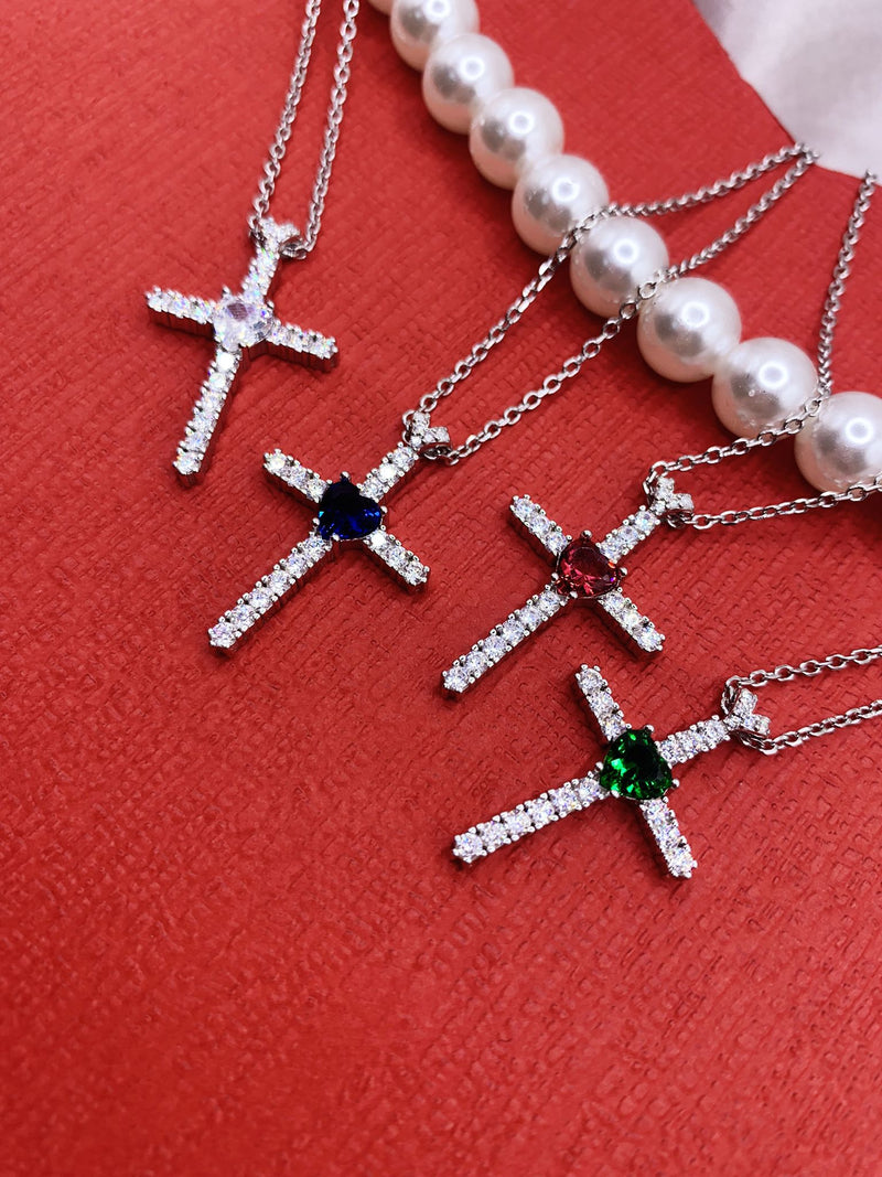 Collana croce heart