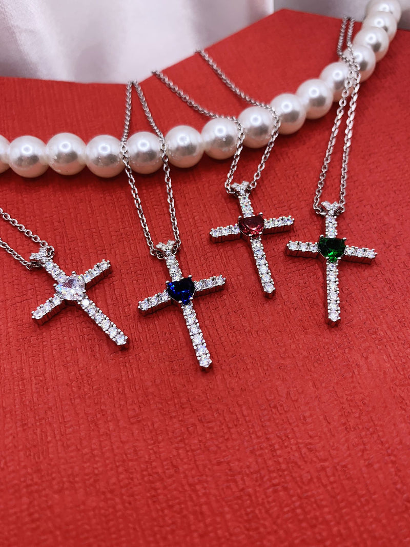 Collana croce heart