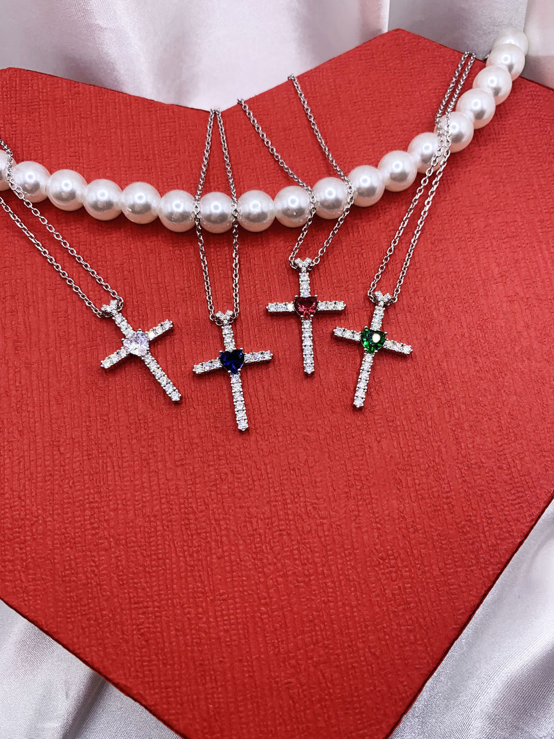 Collana croce heart