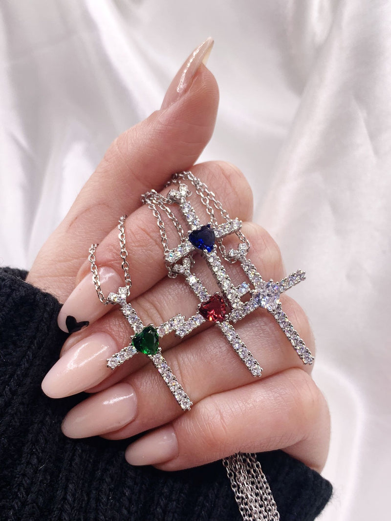 Collana croce heart