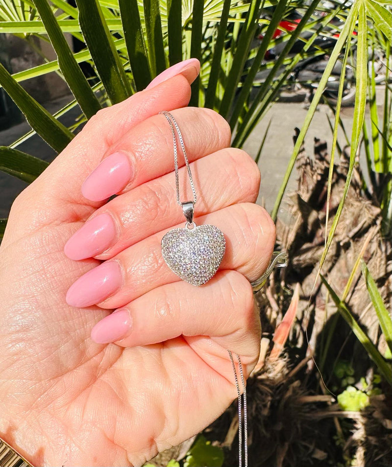 collana cuore zirconato