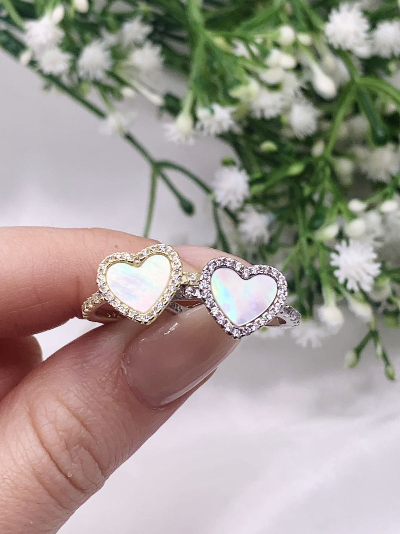 Anello cuor di perla