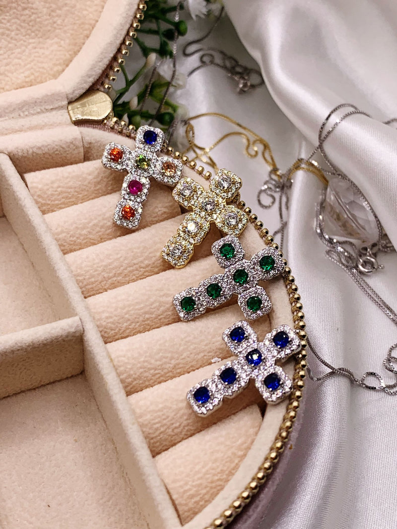 Collana croce quadratini