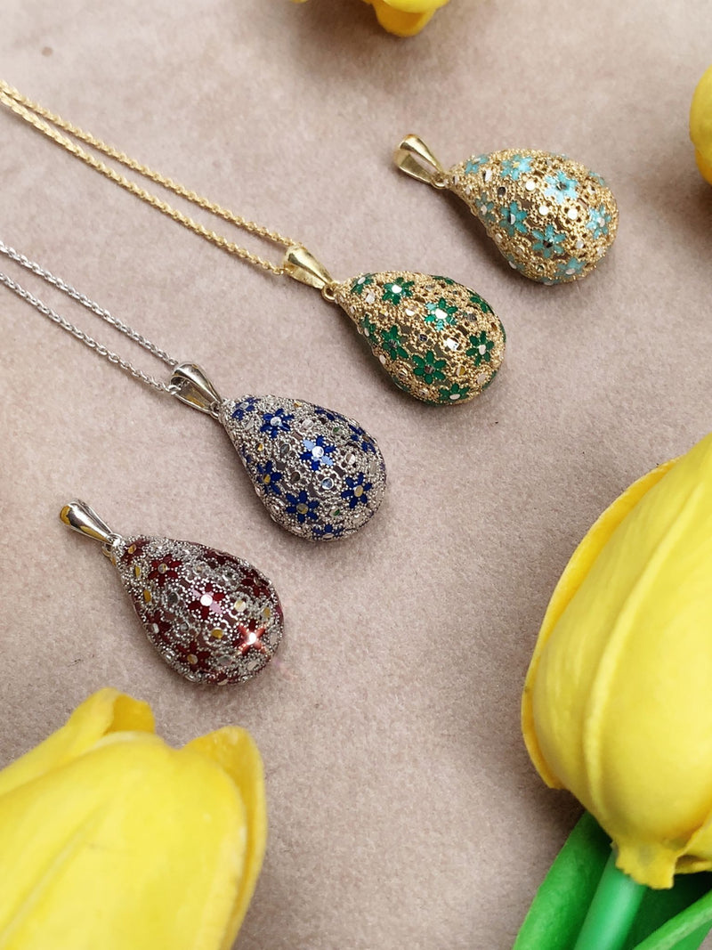 Collana goccia filigrana