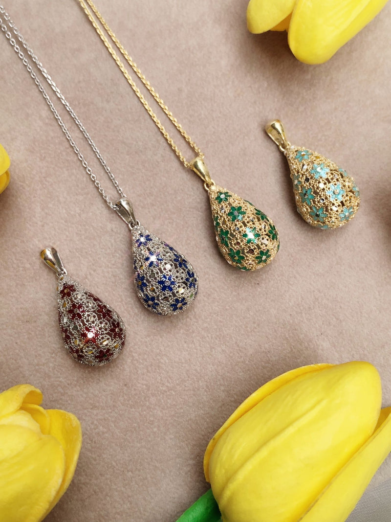 Collana goccia filigrana