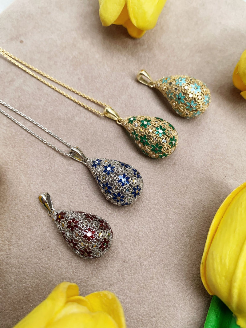Collana goccia filigrana