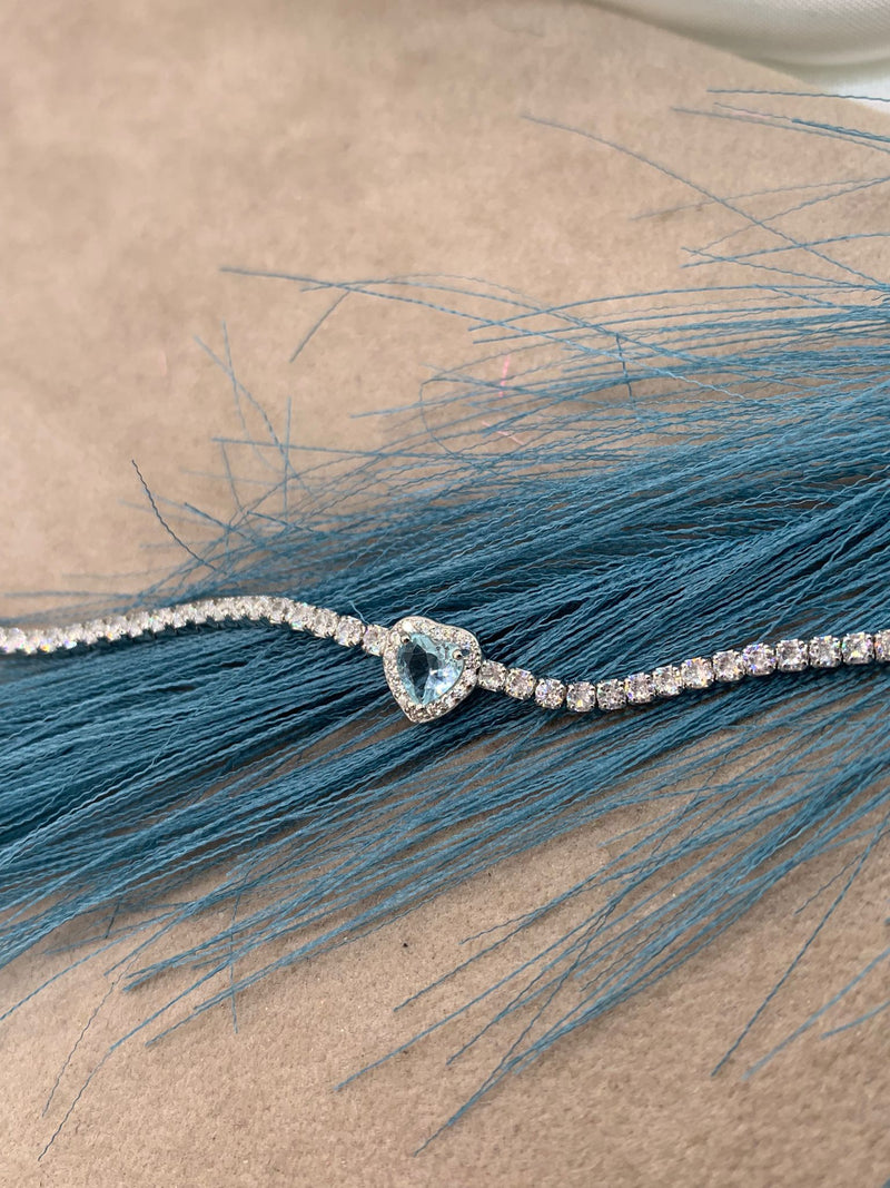 Bracciale tennis cuoricino