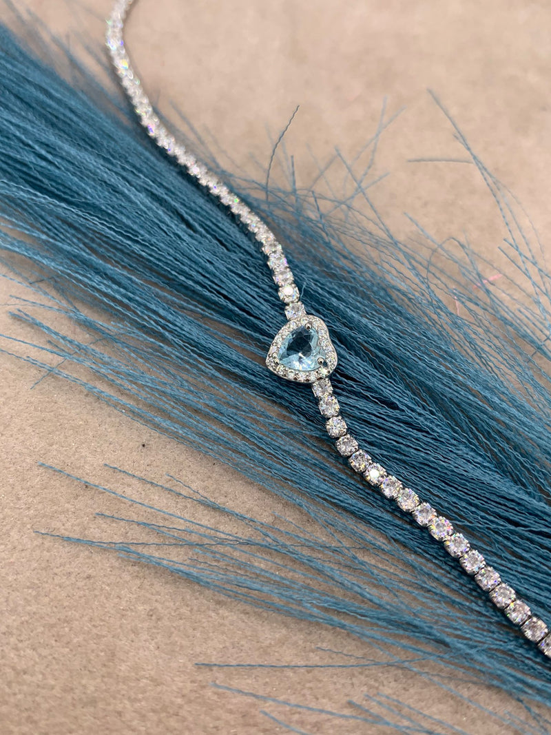 Bracciale tennis cuoricino