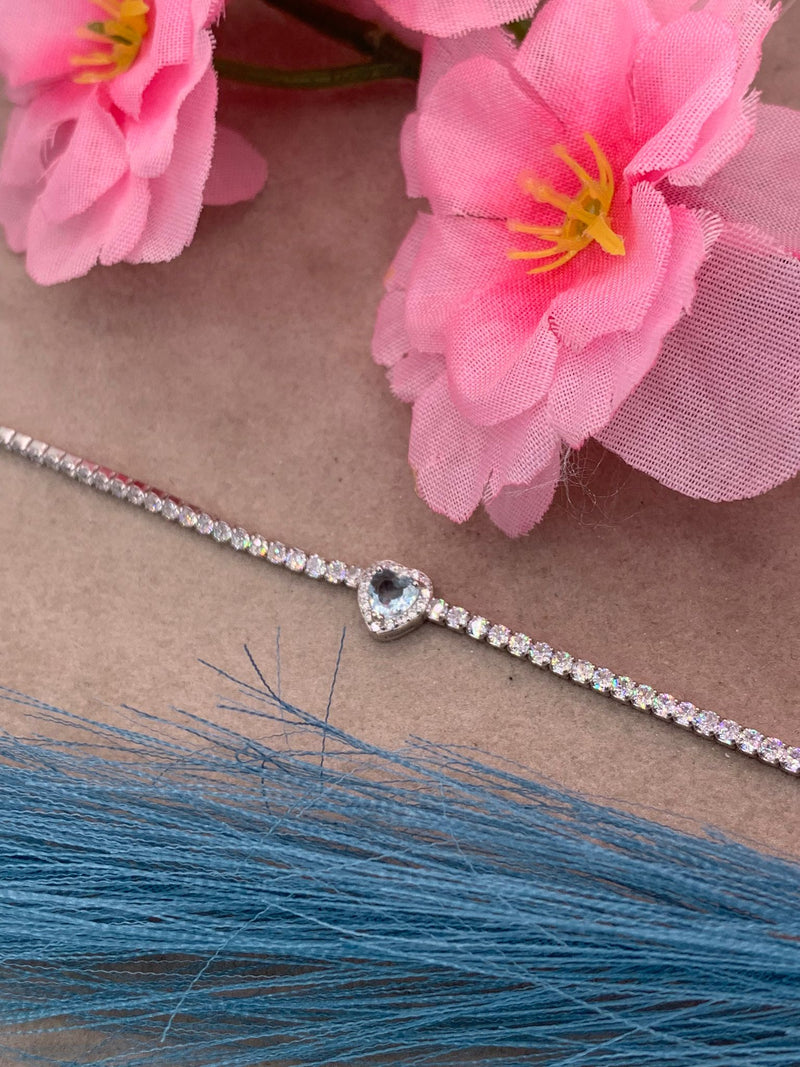 Bracciale tennis cuoricino