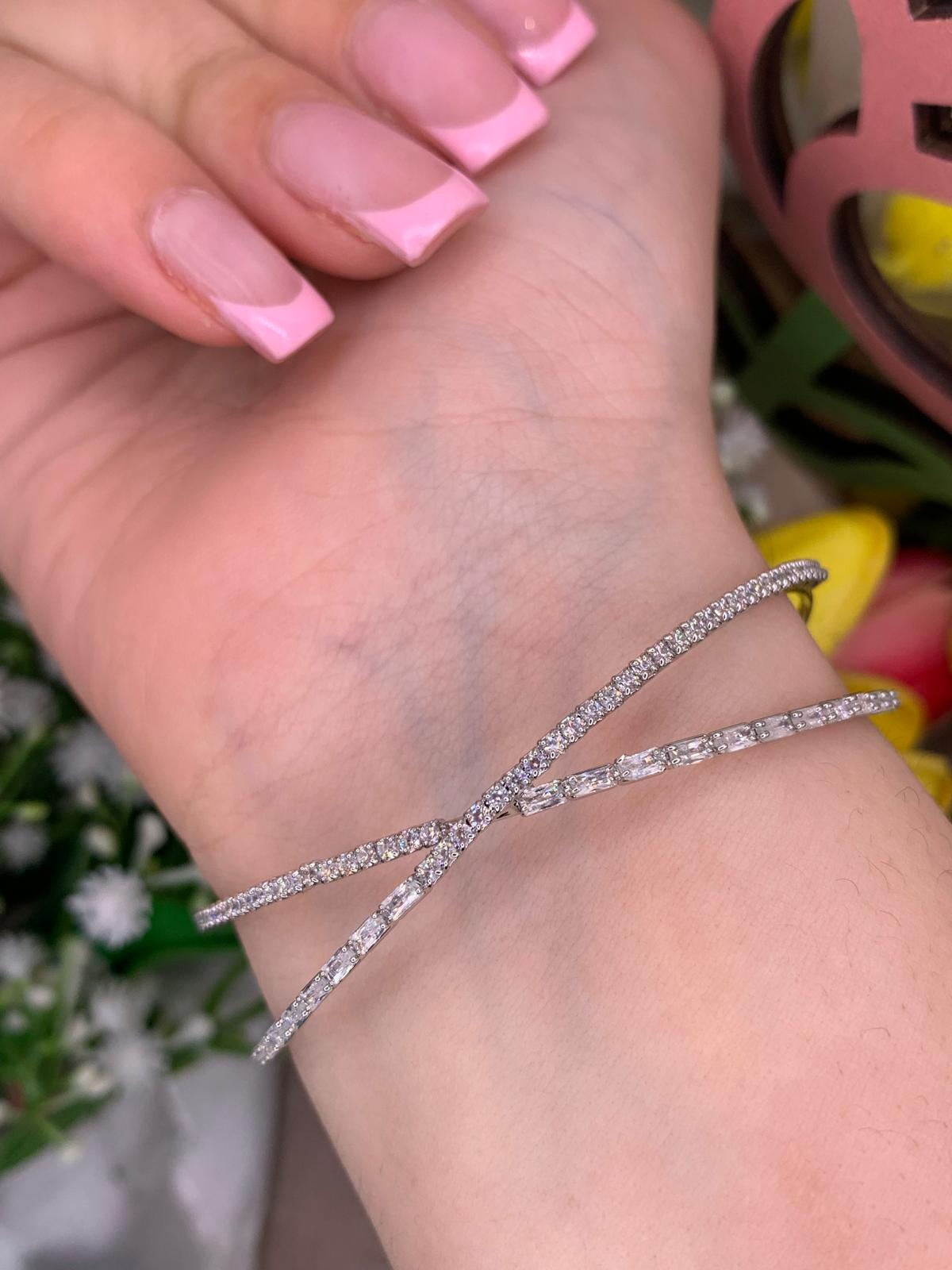 Bracciale incrocio acciaio