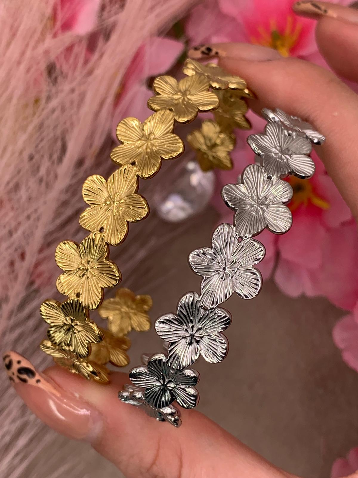 Bracciale orchidea acciaio