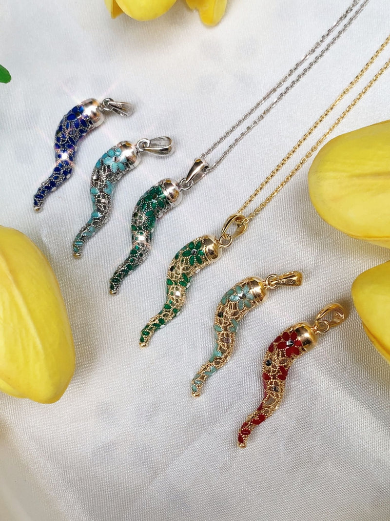 Collana corno filigrana