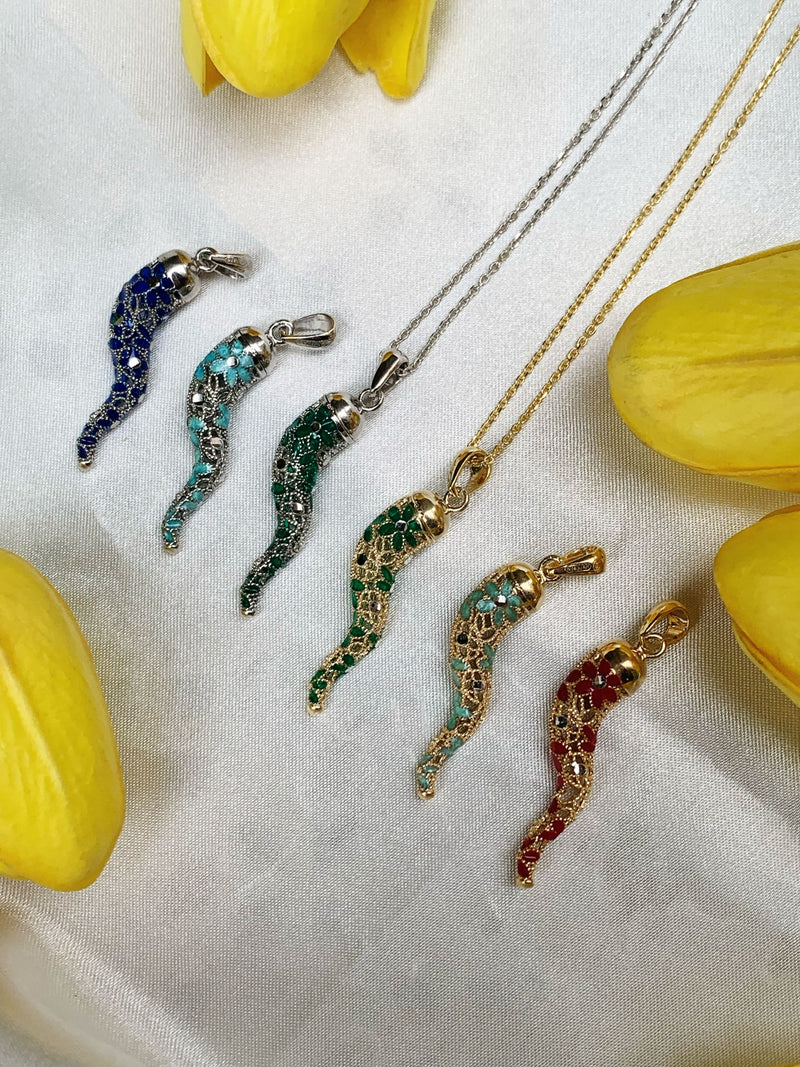 Collana corno filigrana