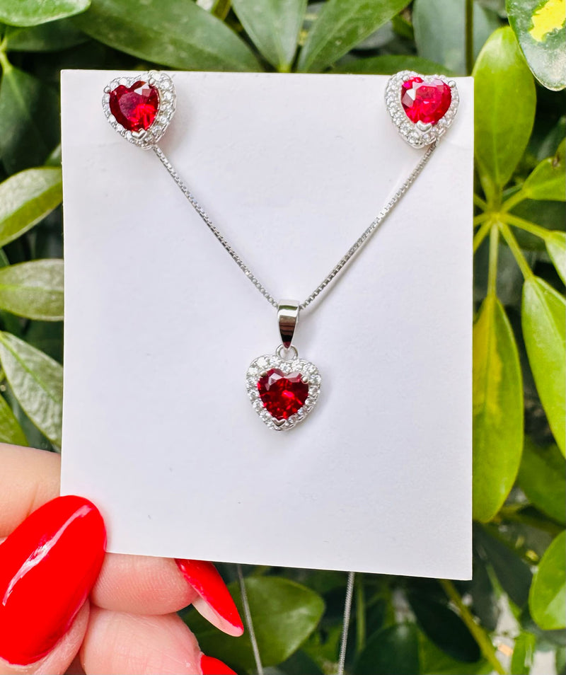 Parure cuore colorato