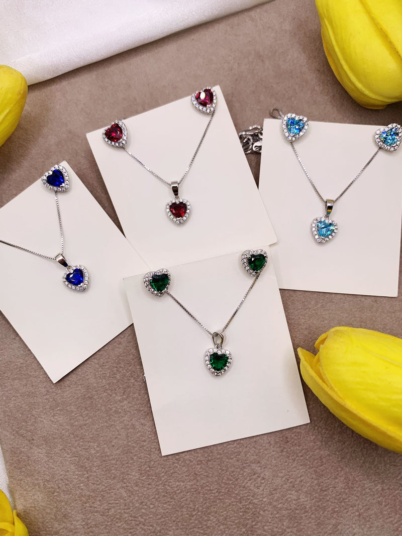 Parure cuore colorato