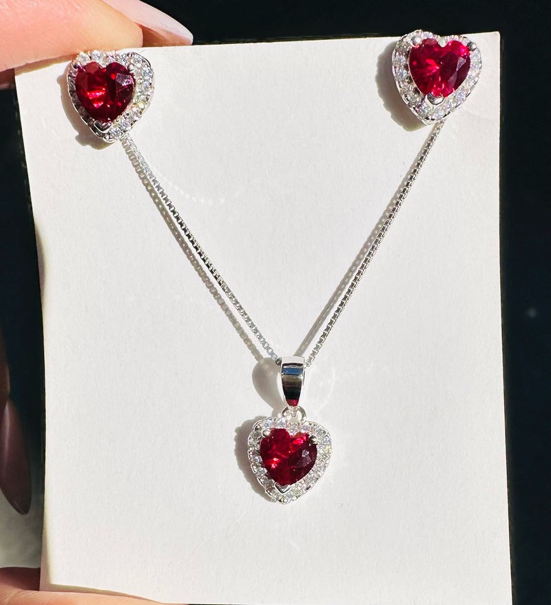 Parure cuore colorato