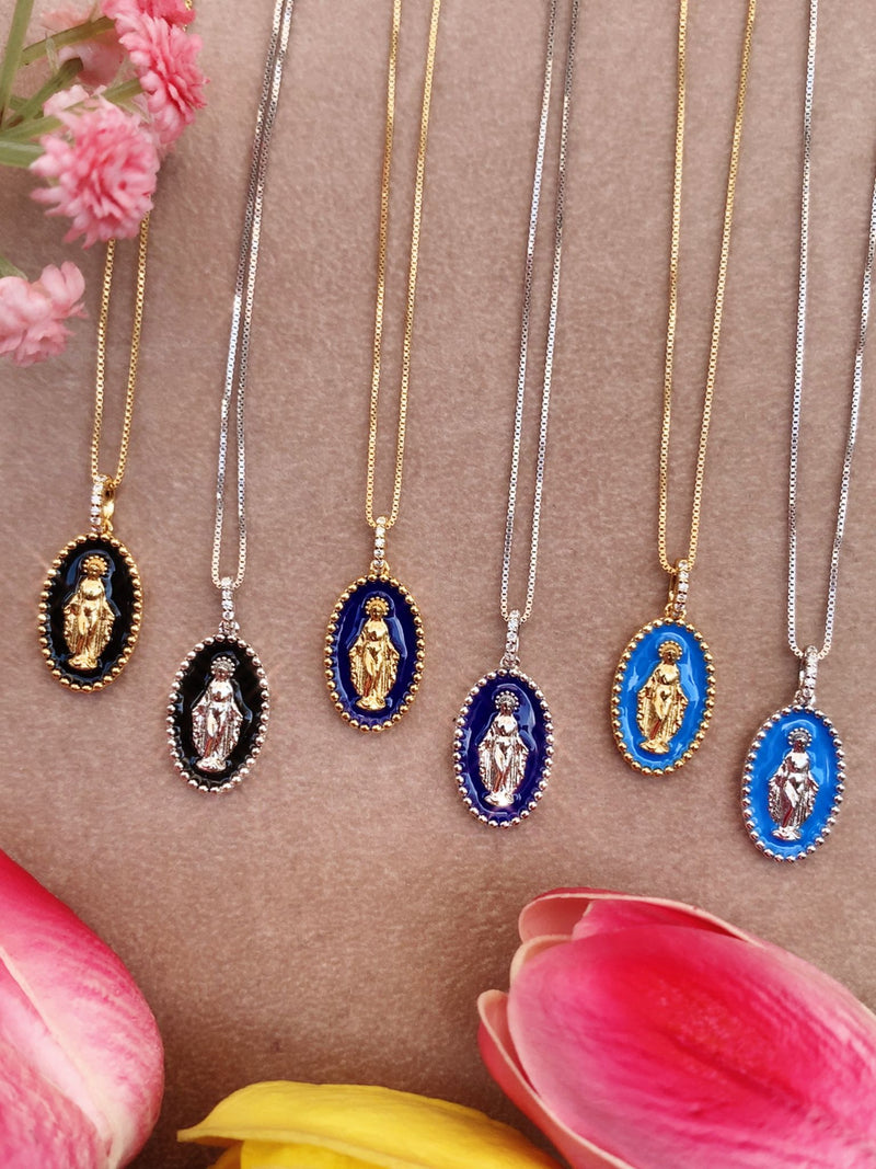Collana madonnina smaltata