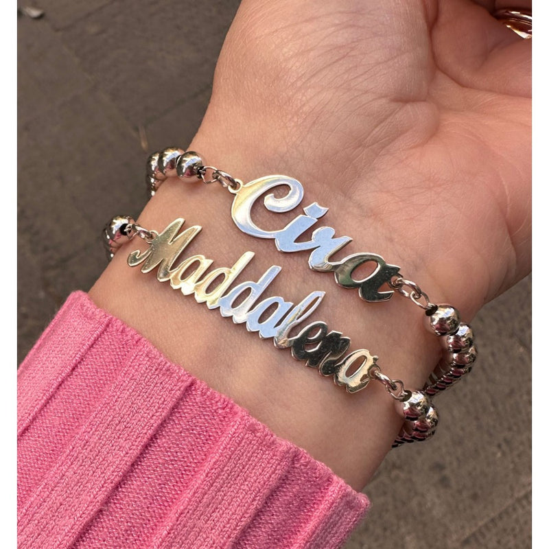 Bracciale sfere nome
