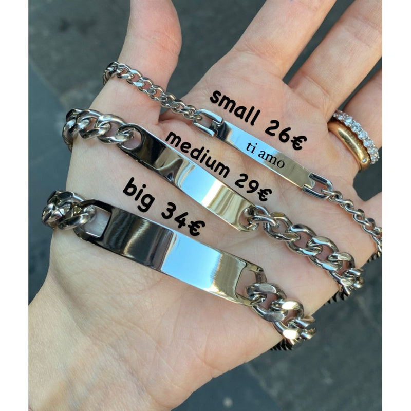 Bracciale targa acciaio