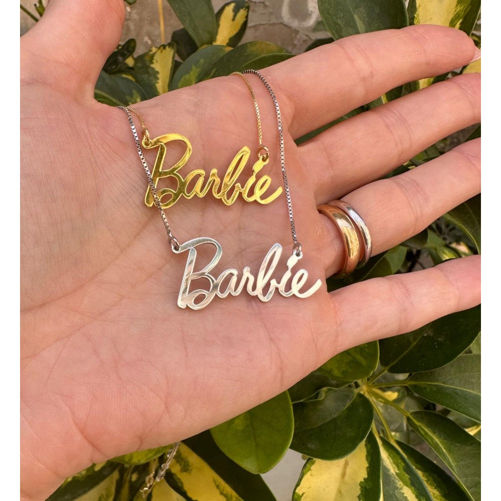 Barbie Collar con logotipo de cristal (oro Barbie Collar con logotipo de cristal (oro