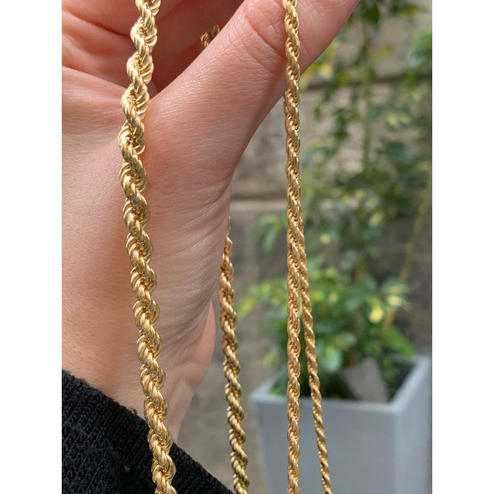 Collana A Catena Piatta A Link Di Marin In Oro Giallo 14k Da 18″ Con - Foto 2
