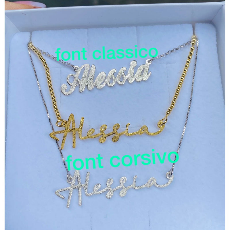 Collana nome diamantata