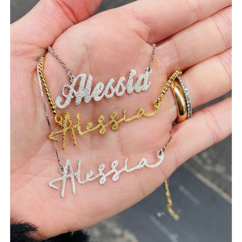 Collana nome diamantata