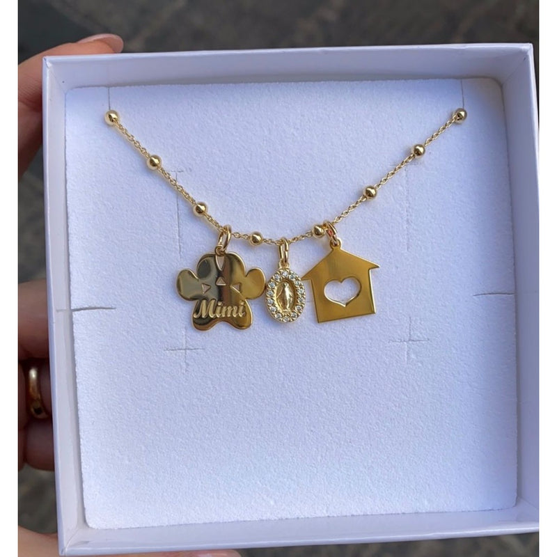 Collana zampa home madonnina
