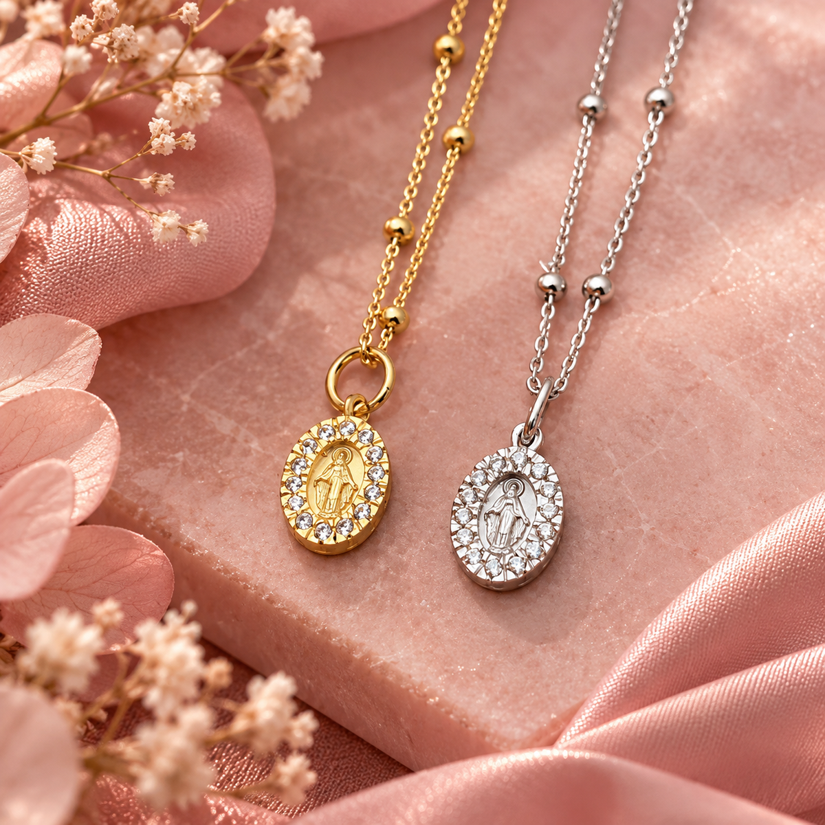 Collana madonnina zirconata