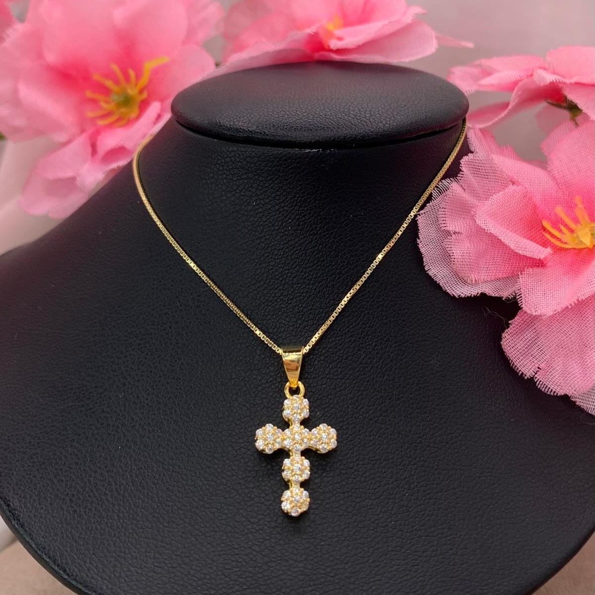 Collana croce magic flower