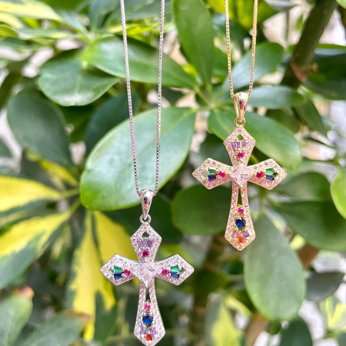 Collana croce royal rainbow