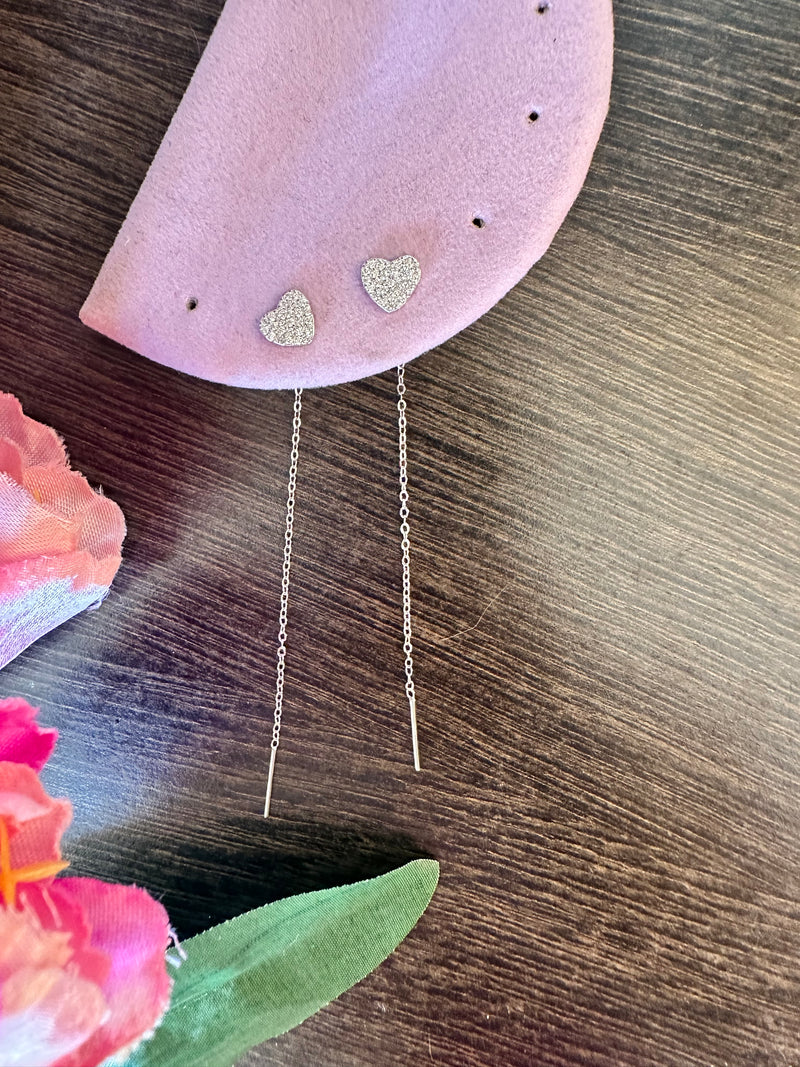 Orecchini filo cuore