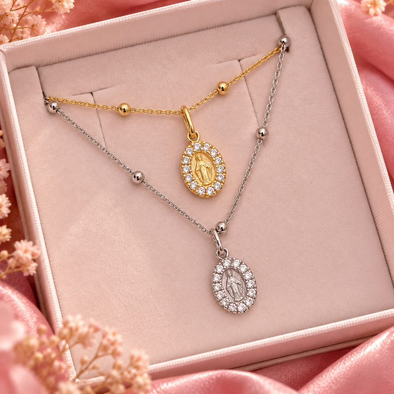 Collana madonnina zirconata