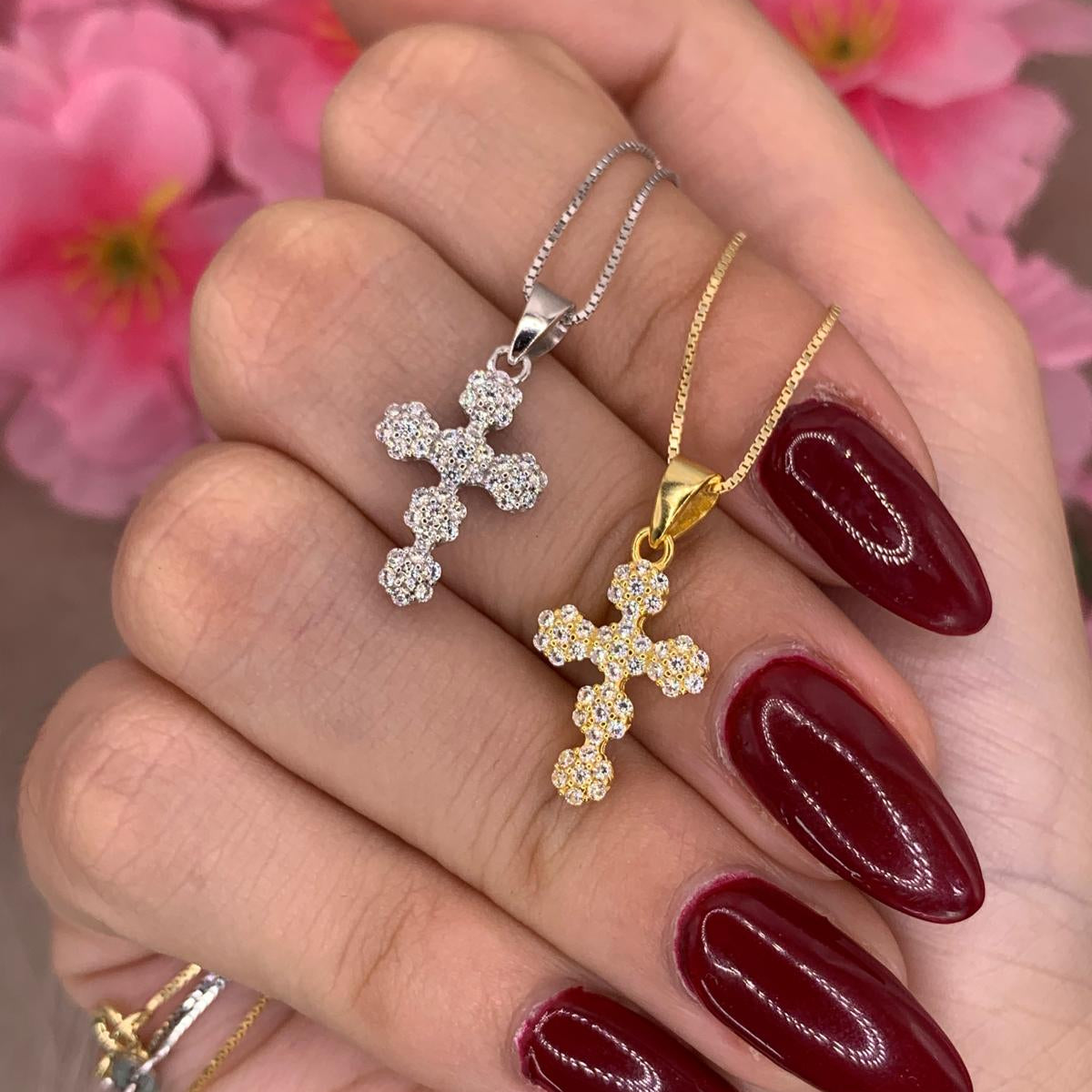 Collana croce magic flower