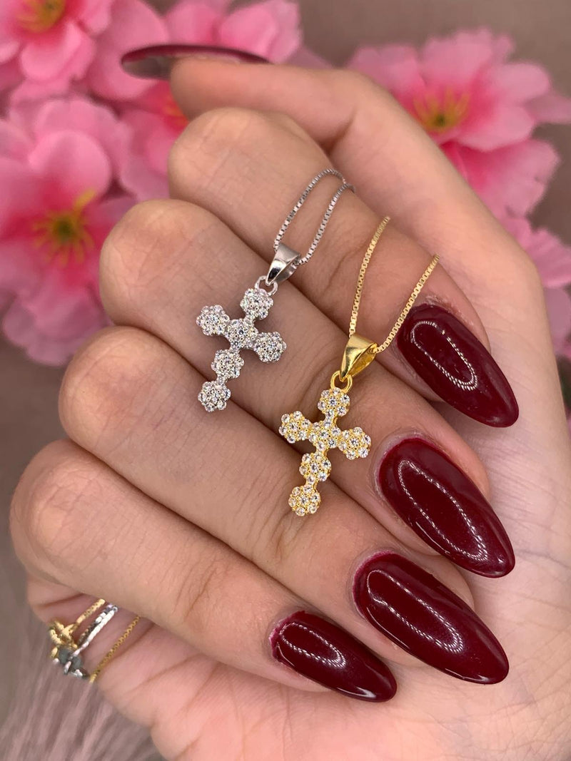 Collana croce magic flower