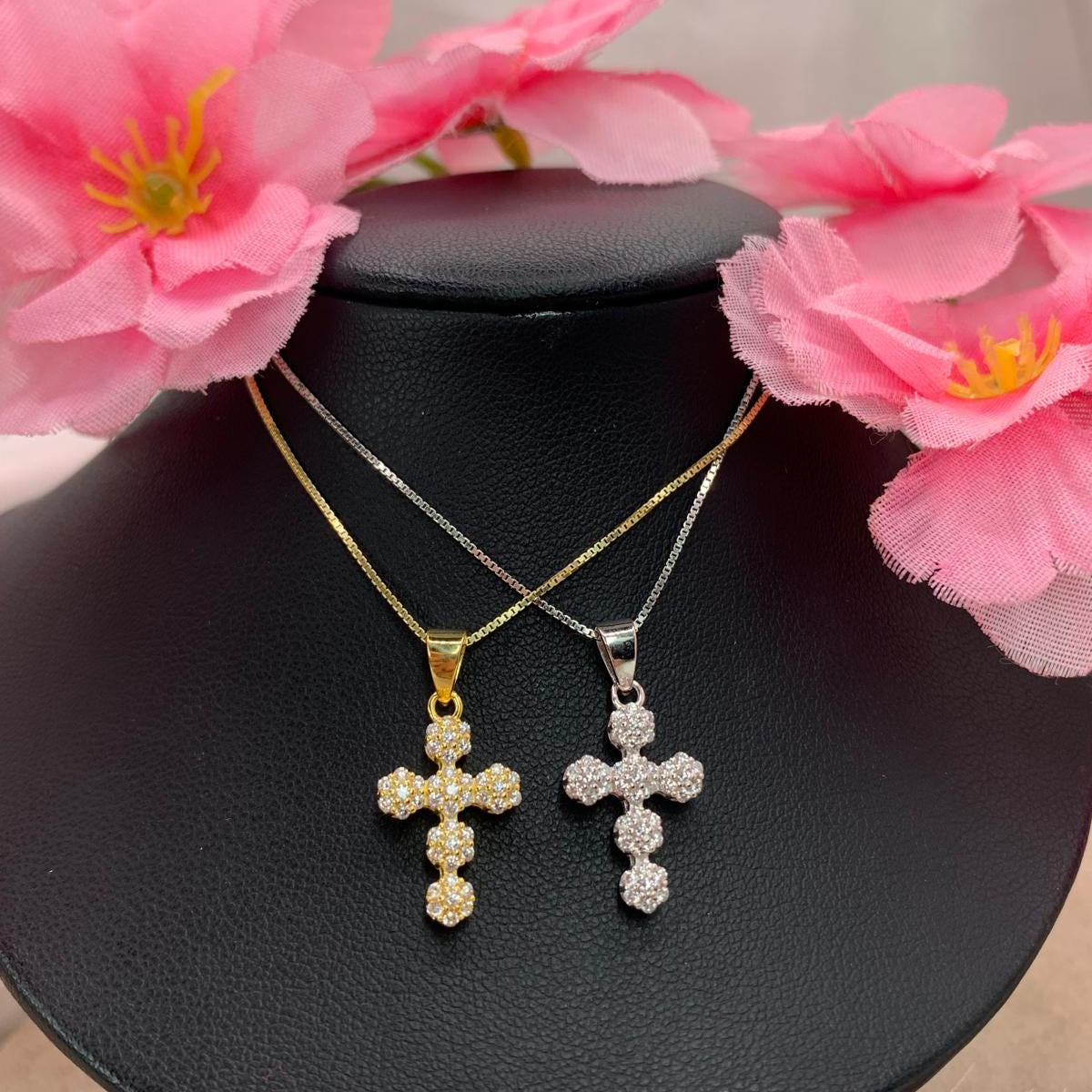 Collana croce magic flower