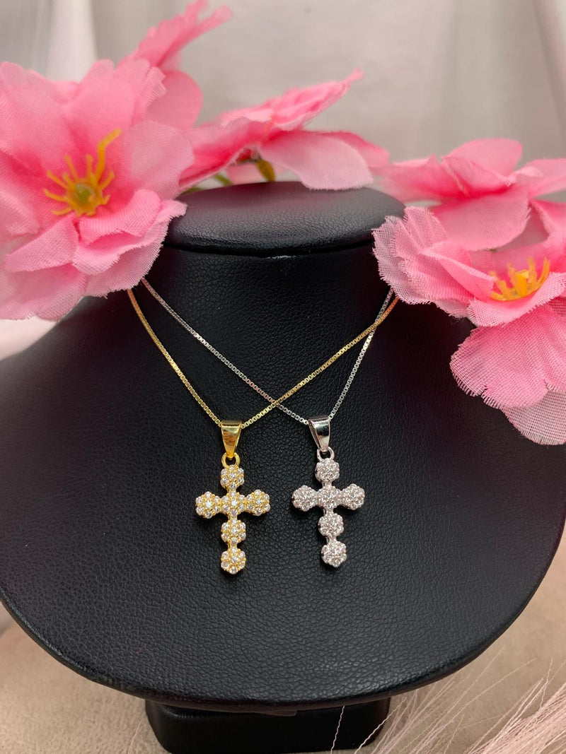 Collana croce magic flower
