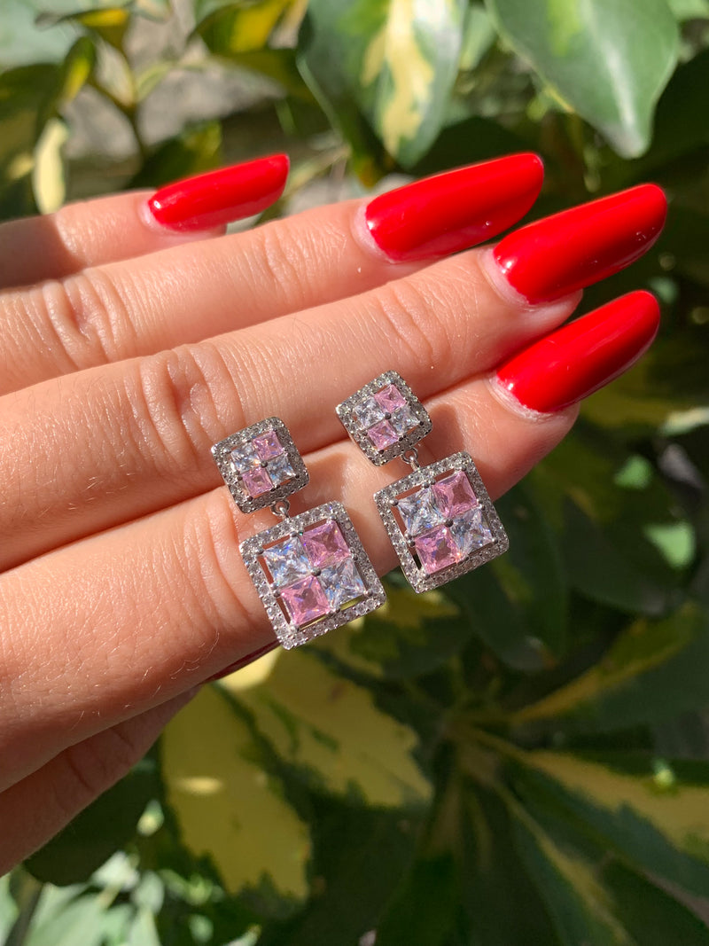 Orecchini scacchi rosa