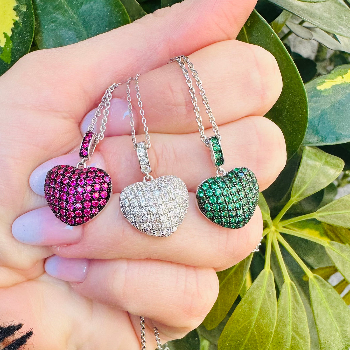 Collana cuore zirconato