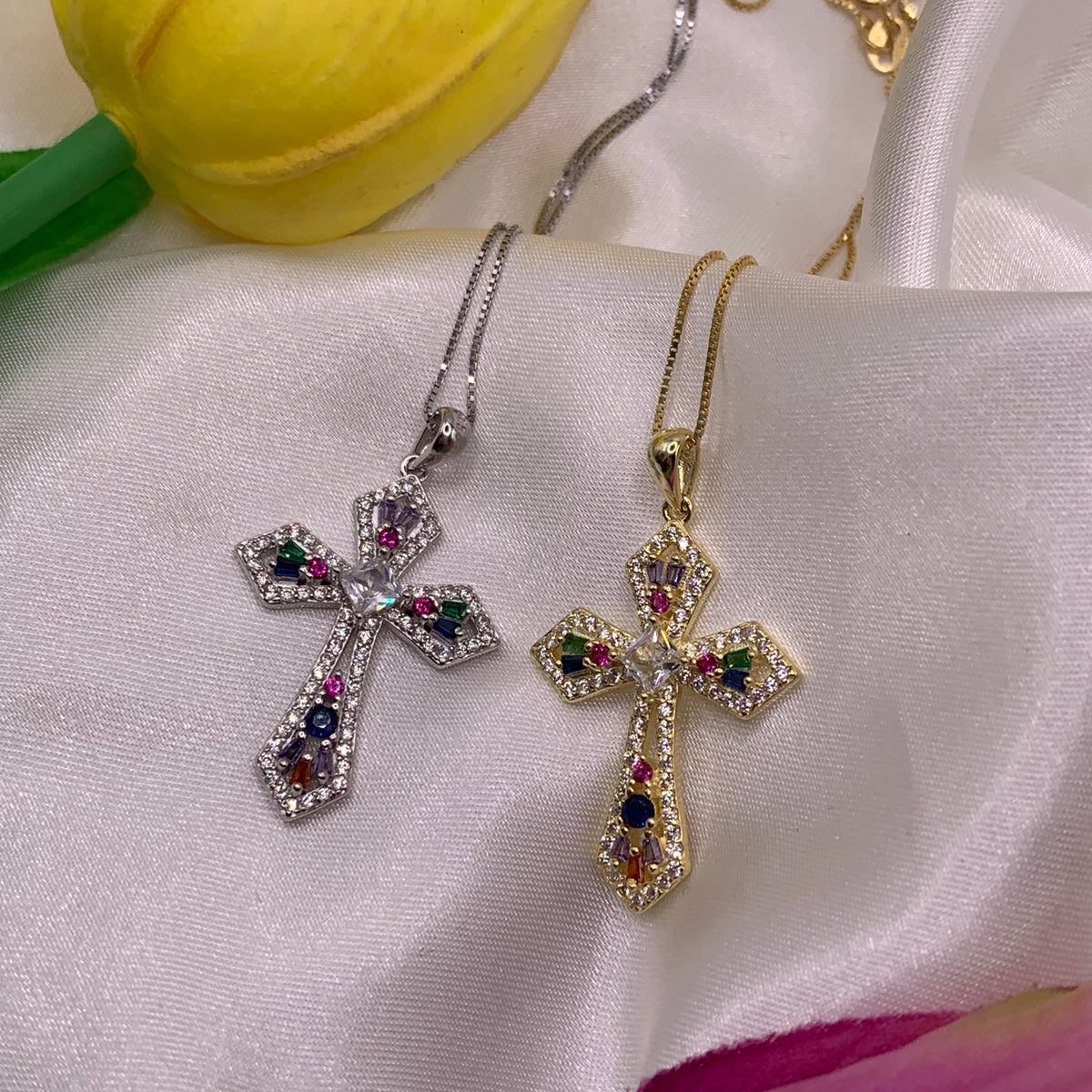 Collana croce royal rainbow
