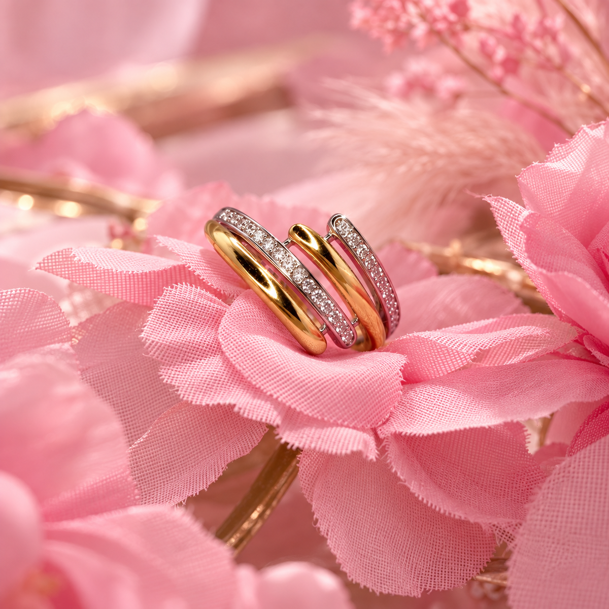Anello doppio bicolore