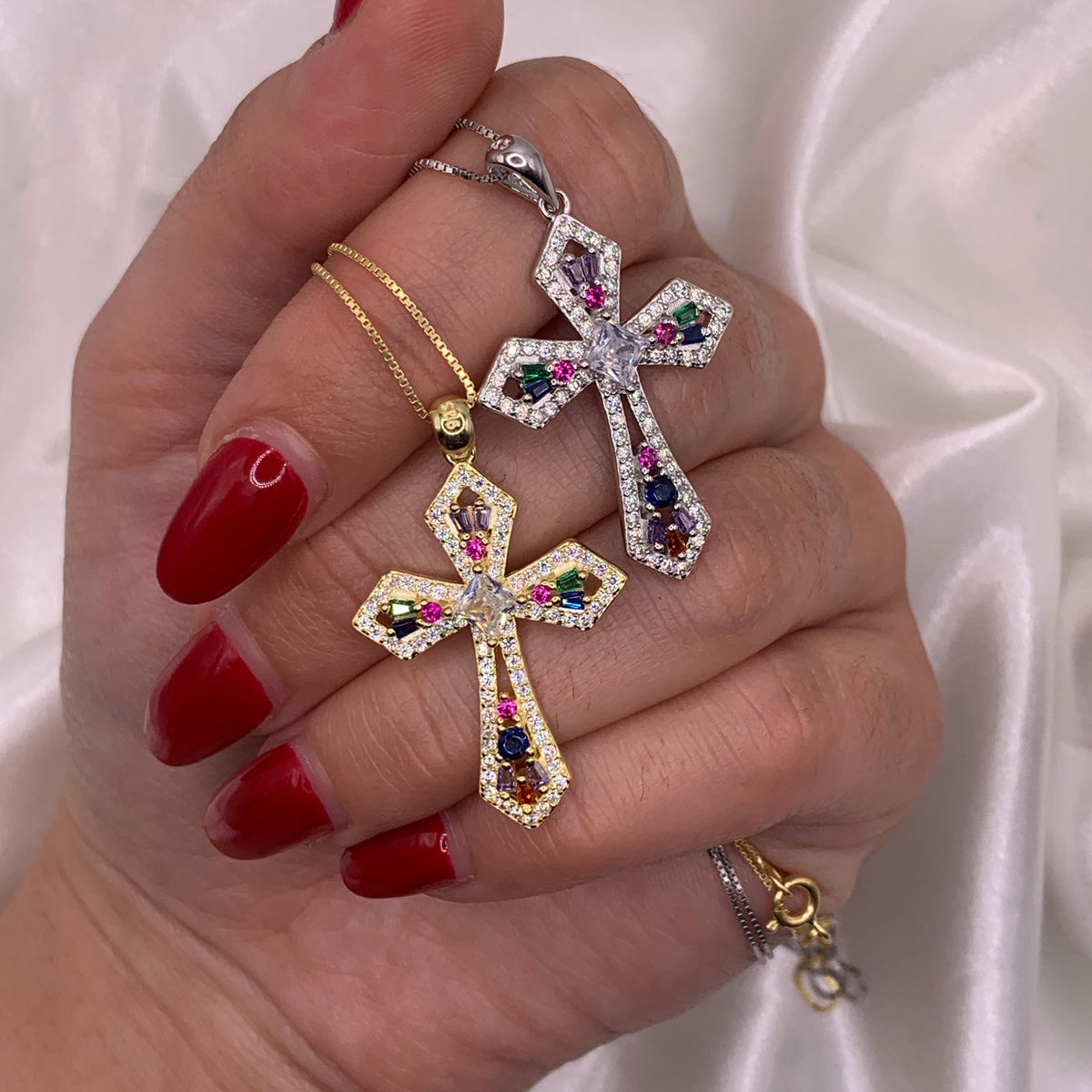 Collana croce royal rainbow