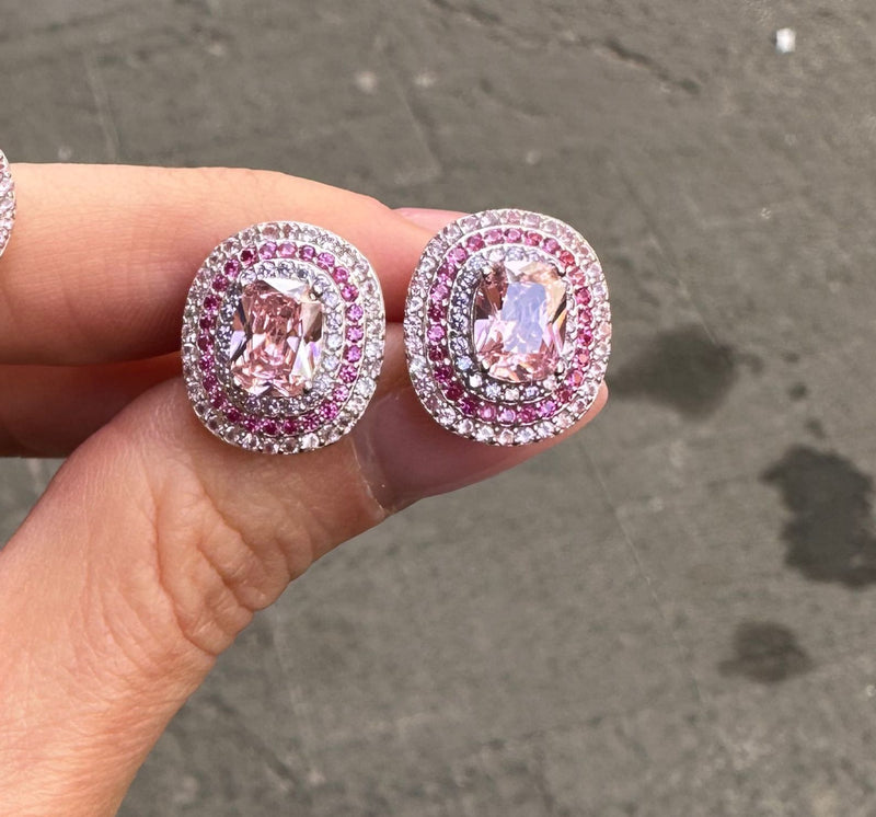 Orecchini double  elizabeth pink