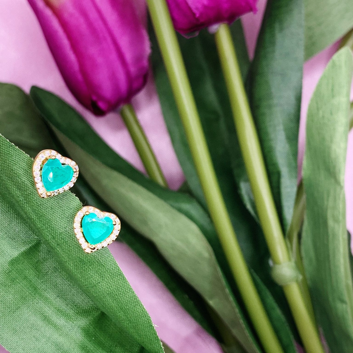 Orecchini heart mint