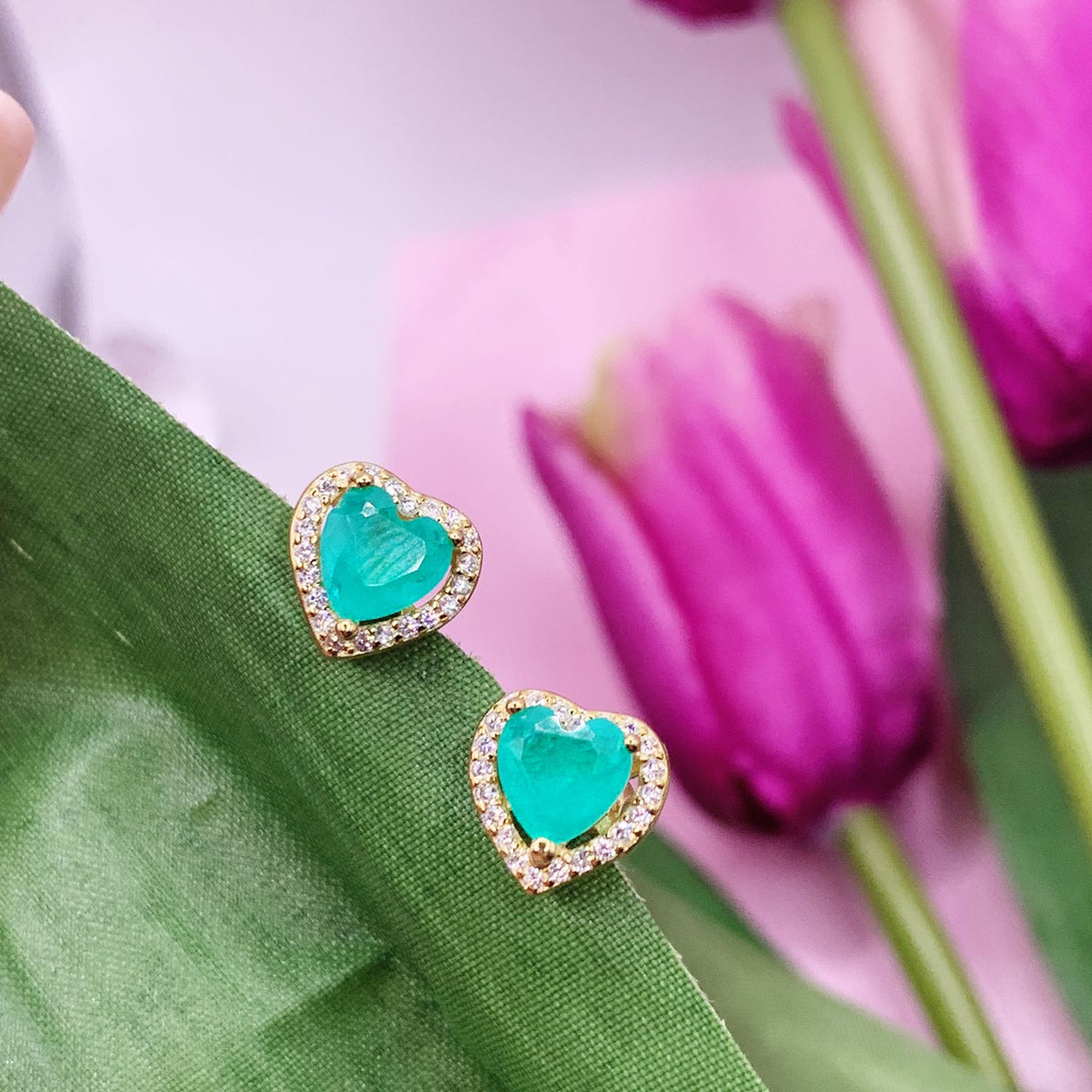 Orecchini heart mint