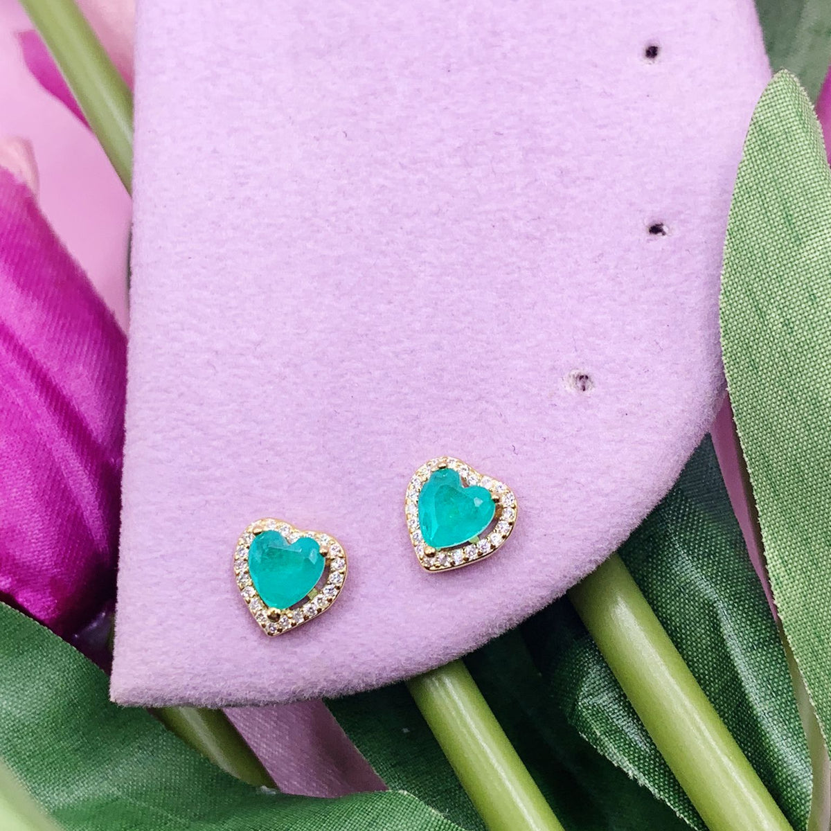 Orecchini heart mint
