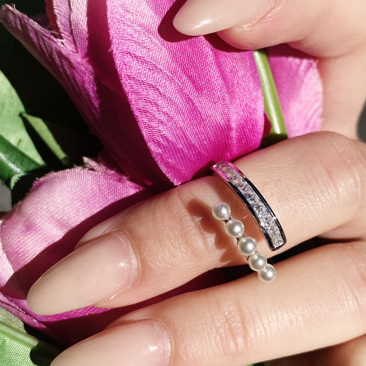 Anello eleganza perla